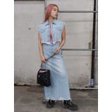 フリンジデザインデニムショートベスト | EVRIS | 詳細画像19 