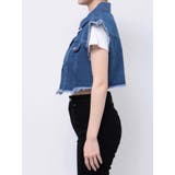 フリンジデザインデニムショートベスト | EVRIS | 詳細画像28 