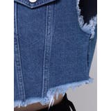 フリンジデザインデニムショートベスト | EVRIS | 詳細画像32 