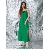 グリーン | ディープスリットロングキャミワンピース | EVRIS