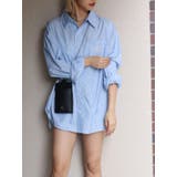 ブルー | SUNNYストライプオーバーサイズシャツ | EVRIS