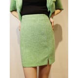 グリーン | サマーツイードミニスカート【セットアップ着用可能】 | EVRIS