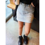 アイスブルー | ラインストーンデニムスカート | EVRIS