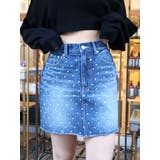 インディゴ | ラインストーンデニムスカート | EVRIS