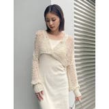 ホワイト | スカシショートカーディガン | EVRIS