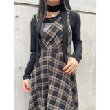 フェイクレザードッキングチェックロングワンピース | EVRIS | 詳細画像20