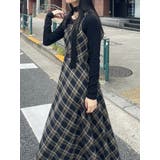 フェイクレザードッキングチェックロングワンピース | EVRIS | 詳細画像24
