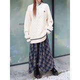 フェイクレザードッキングチェックロングワンピース | EVRIS | 詳細画像3