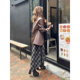 フェイクレザードッキングチェックロングワンピース | EVRIS | 詳細画像34