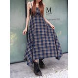 フェイクレザードッキングチェックロングワンピース | EVRIS | 詳細画像4