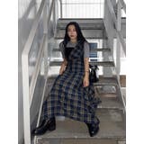 フェイクレザードッキングチェックロングワンピース | EVRIS | 詳細画像43