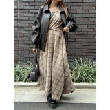 フェイクレザードッキングチェックロングワンピース | EVRIS | 詳細画像5