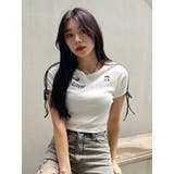 ラインリボングラフィックショートTシャツ | EVRIS | 詳細画像17