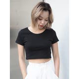 ブラック | BASICシンプルショートTシャツ | EVRIS