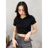 ラインストーンコンパクトTシャツ | EVRIS | 詳細画像15