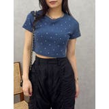 ラインストーンコンパクトTシャツ | EVRIS | 詳細画像6