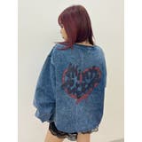 アイスブルー | HEART PRINT DENIMトップス | EVRIS