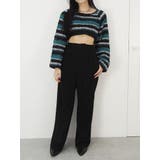 ボーダーメッシュショートニットトップス | EVRIS | 詳細画像14 