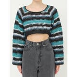 ボーダーメッシュショートニットトップス | EVRIS | 詳細画像18 