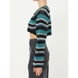 ボーダーメッシュショートニットトップス | EVRIS | 詳細画像19 