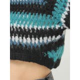 ボーダーメッシュショートニットトップス | EVRIS | 詳細画像23 