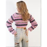 ボーダーメッシュショートニットトップス | EVRIS | 詳細画像8 