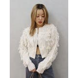 ホワイト | フリンジニットショートカーディガン | EVRIS