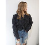 グレー | フリンジニットショートカーディガン | EVRIS