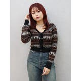 ブラック | オリジナルジャガードショートニットカーディガン | EVRIS
