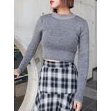 プレーティングリブニットトップス | EVRIS | 詳細画像1 