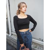 ブラック | スクエアクロップドトップス | EVRIS