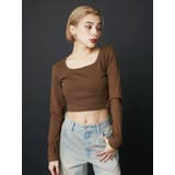 ブラウン | スクエアクロップドトップス | EVRIS