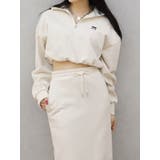 ロゴラインハーフジップショートスウェットトップス【セットアップ着用可能】 | EVRIS | 詳細画像15 