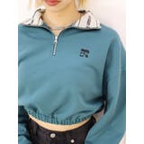 ロゴラインハーフジップショートスウェットトップス【セットアップ着用可能】 | EVRIS | 詳細画像27 