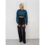 ロゴラインハーフジップショートスウェットトップス【セットアップ着用可能】 | EVRIS | 詳細画像33 