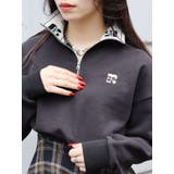 ロゴラインハーフジップショートスウェットトップス【セットアップ着用可能】 | EVRIS | 詳細画像6 