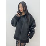 ブラック | オーバーサイズボアブルゾン | EVRIS