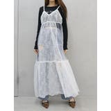 ホワイト | レースコンビロングキャミワンピース | EVRIS