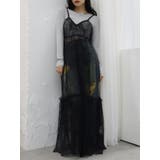 ブラック | レースコンビロングキャミワンピース | EVRIS