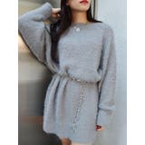 グレー | ヘアリーボリュームラメニットワンピース | EVRIS