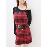 レッド | チェックミニワンピース | EVRIS
