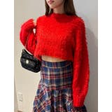 カラーシャギークロップドニットトップス | EVRIS | 詳細画像1 