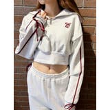 リボンスリーブハーフZIPショートスウェットトップス【セットアップ着用可能】 | EVRIS | 詳細画像24