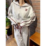 リボンスリーブハーフZIPショートスウェットトップス【セットアップ着用可能】 | EVRIS | 詳細画像26