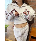 リボンスリーブハーフZIPショートスウェットトップス【セットアップ着用可能】 | EVRIS | 詳細画像27