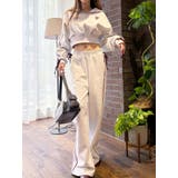 リボンスリーブハーフZIPショートスウェットトップス【セットアップ着用可能】 | EVRIS | 詳細画像31