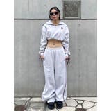 リボンスリーブハーフZIPショートスウェットトップス【セットアップ着用可能】 | EVRIS | 詳細画像34
