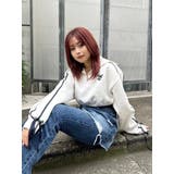 リボンスリーブハーフZIPショートスウェットトップス【セットアップ着用可能】 | EVRIS | 詳細画像36