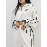 リボンスリーブハーフZIPショートスウェットトップス【セットアップ着用可能】 | EVRIS | 詳細画像39