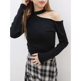 ブラック | ショルダーチェーンショートトップス | EVRIS